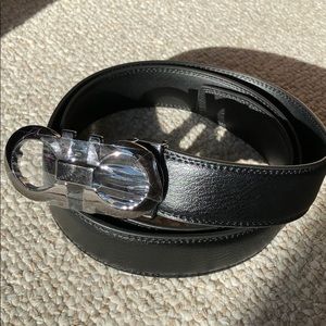 Authentic Salvatore Ferragamo Black Leather Belt
